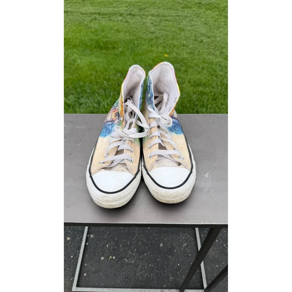 Converse Chuck Taylor All Star Sugar Skull Rose High  Sneakers 169106F Mens 6.5 - Picture 4 of 13